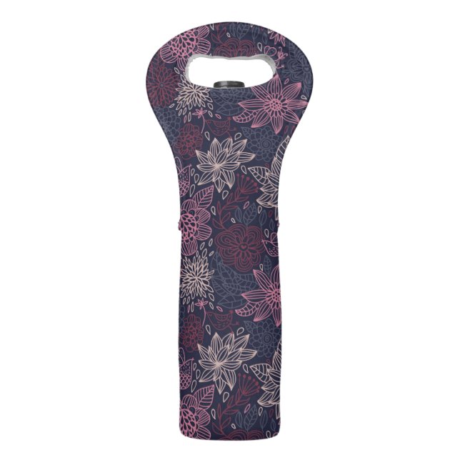 Floral pattern 4 3 wine bag (Front)