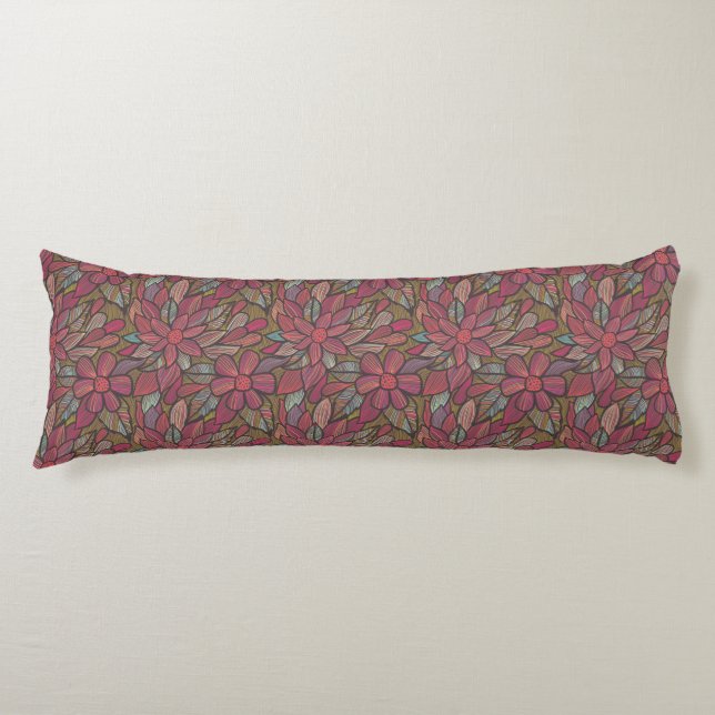 Floral pattern 4 body pillow (Front)