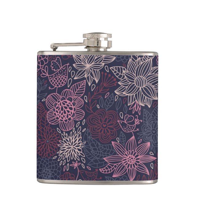 Floral pattern 4 flask (Front)
