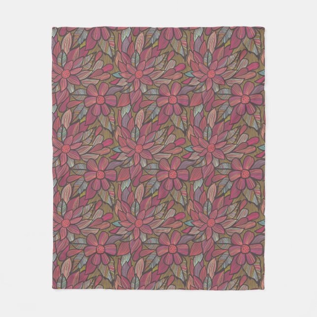 Floral pattern 4 fleece blanket (Front)