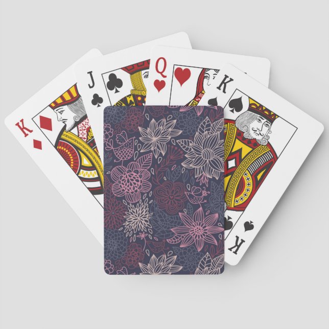 Floral pattern 4 poker cards (Back)