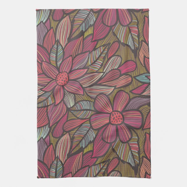 Floral pattern 4 towel (Vertical)