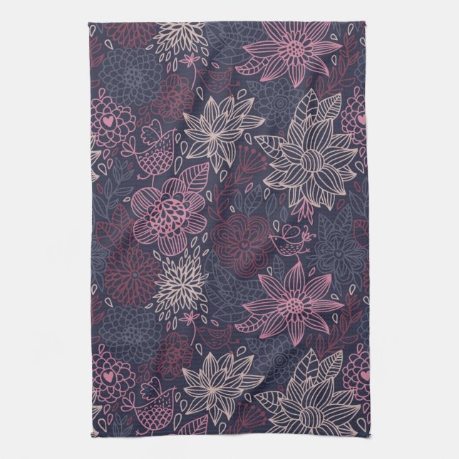 Floral pattern 4 towel (Vertical)