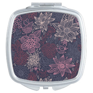 Floral pattern 4 vanity mirror