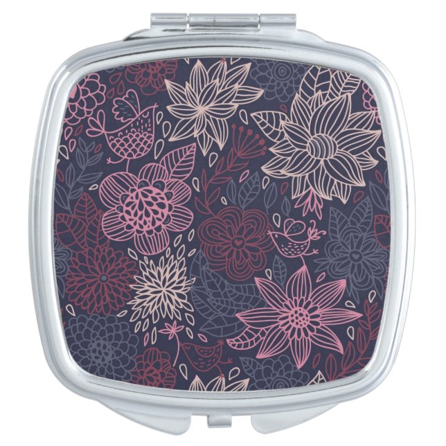 Floral pattern 4 vanity mirror (Front)