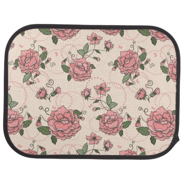 Floral pattern 5 2 car floor mat (Rear)