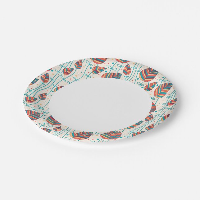 Floral pattern 5 2 paper plates (Angled)