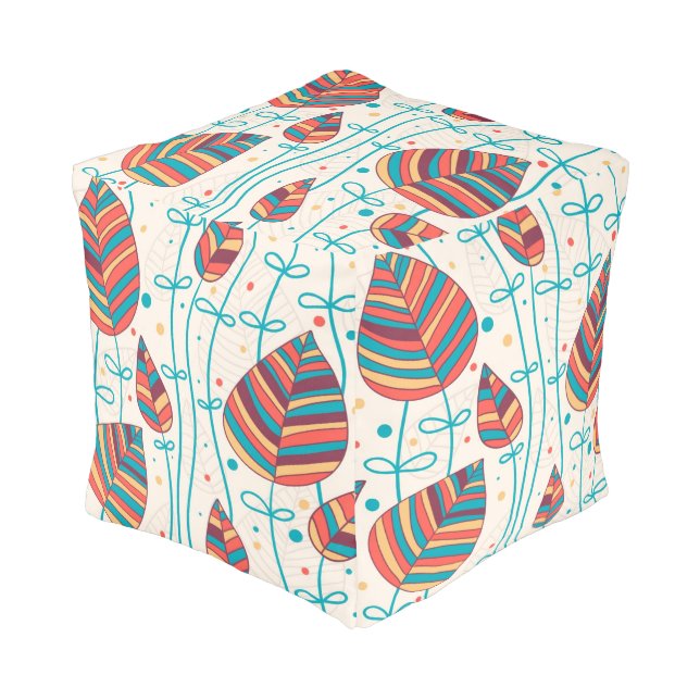 Floral pattern 5 2 pouf (Angled Front)