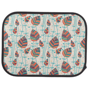 Floral pattern 5 car floor mat