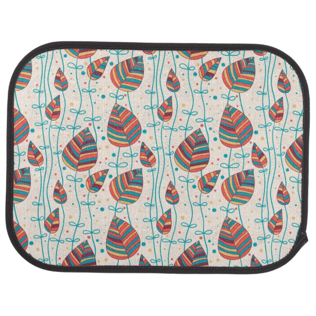 Floral pattern 5 car floor mat (Rear)