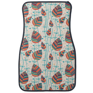 Floral pattern 5 car mat