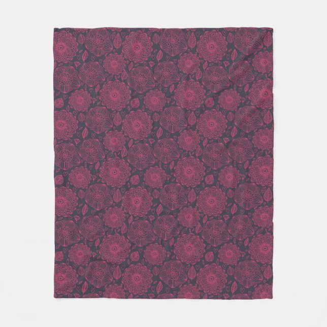 Floral Pattern 5 Fleece Blanket (Front)