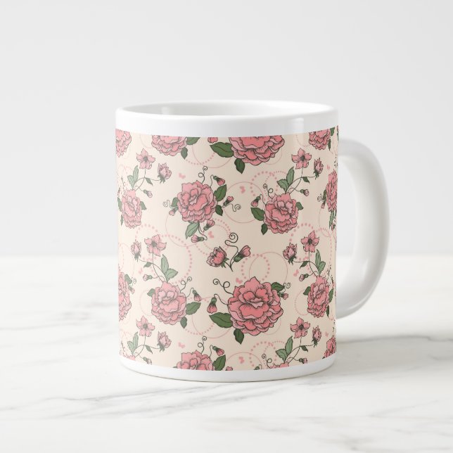Floral pattern 5 giant coffee mug (Front Right)