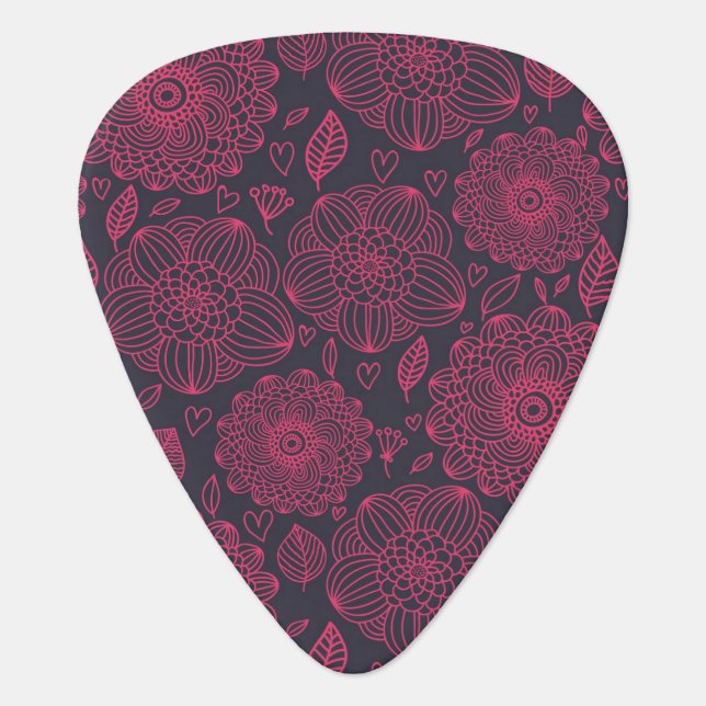 Floral Pattern 5 Guitar Pick (Front)