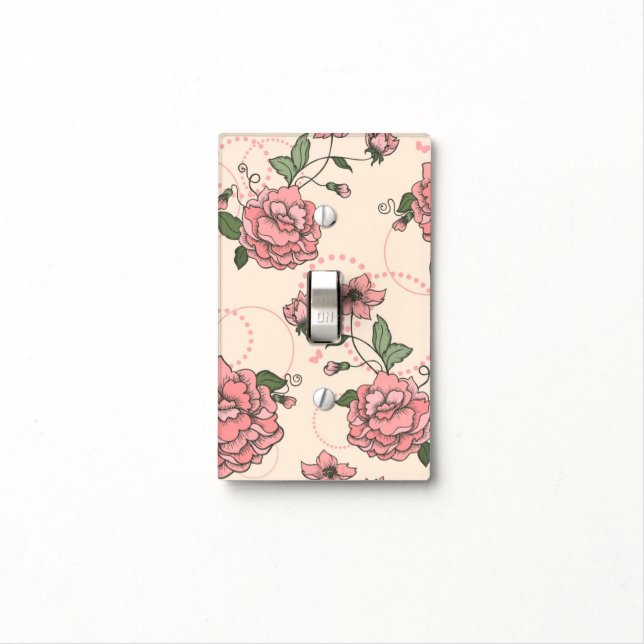 Floral pattern 5 light switch cover (In Situ)
