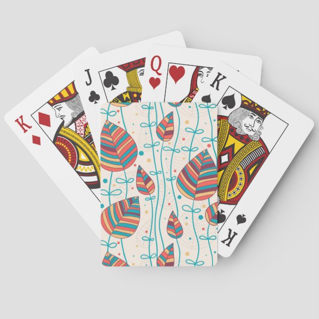 Floral pattern 5 poker cards (Back)