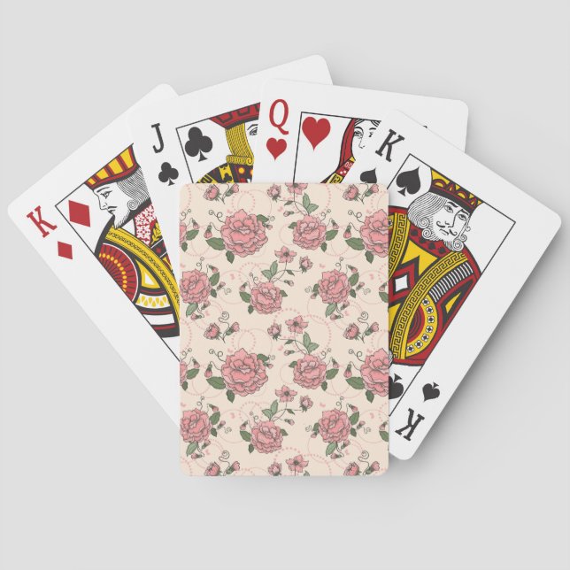 Floral pattern 5 poker cards (Back)