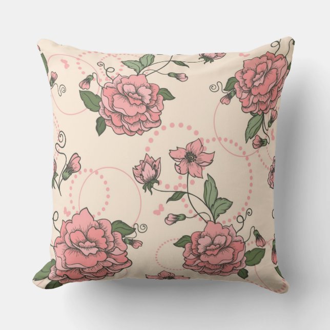 Floral pattern 5 throw pillow (Front)