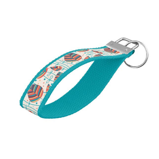 Floral pattern 5 wrist keychain (Angled Up)