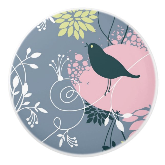 Floral Pattern 7 Ceramic Knob (Front)