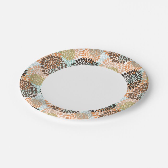 Floral Pattern 7 Paper Plates (Angled)