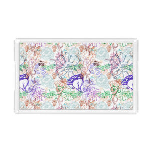 Floral Pattern 8 Acrylic Tray