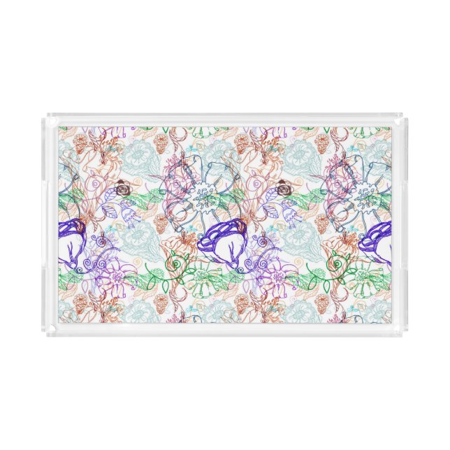 Floral Pattern 8 Acrylic Tray (Front)