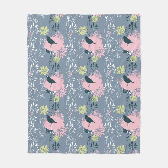 Floral Pattern 8 Fleece Blanket (Front)