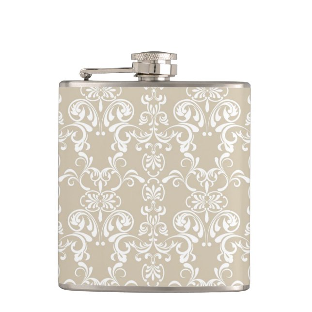 Floral Pattern 8 Hip Flask (Front)