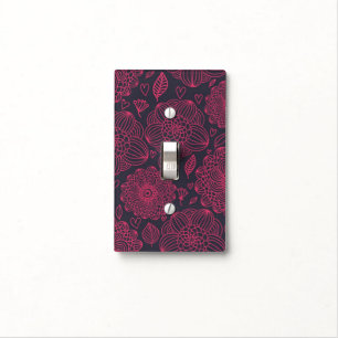 Floral Pattern 8 Light Switch Cover