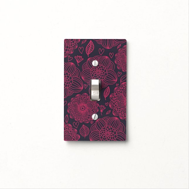 Floral Pattern 8 Light Switch Cover (In Situ)