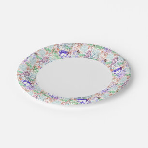 Floral Pattern 8 Paper Plates