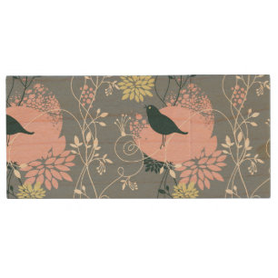 Floral Pattern 8 Wood Flash Drive