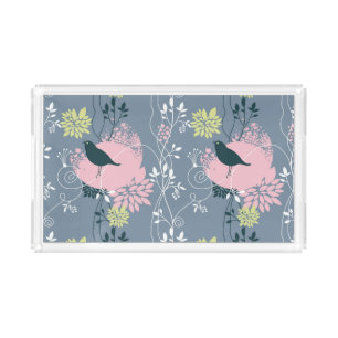 Floral Pattern 9 Acrylic Tray