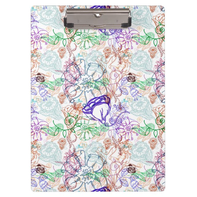 Floral Pattern 9 Clipboard (Front)