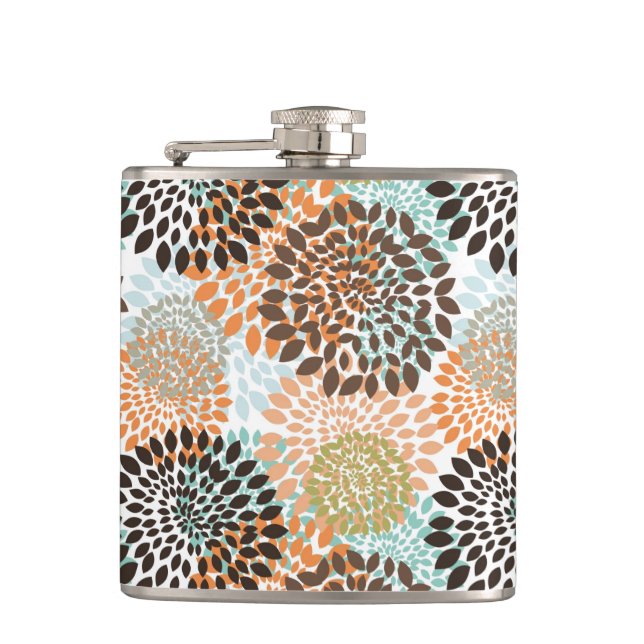 Floral Pattern 9 Hip Flask (Front)