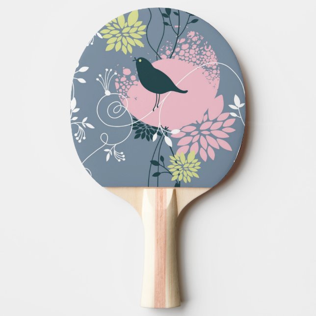 Floral Pattern 9 Ping-Pong Paddle (Front)