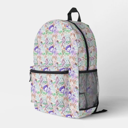 Floral Pattern 9 Printed Backpack