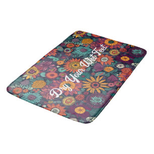 Floral Pattern, A Bouquet of Colorful Flowers Bath Mat