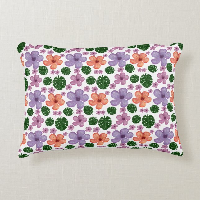 Floral pattern  accent pillow (Front)