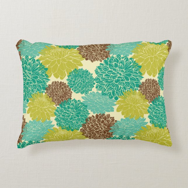 Floral Pattern Accent Pillow (Front)
