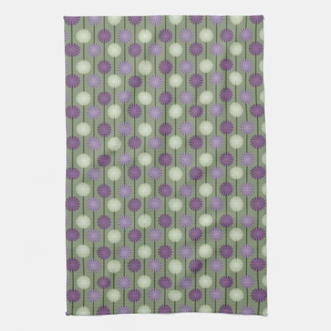 Floral Pattern Allium Kitchen Towel (Vertical)