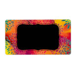 Floral Pattern And Watercolor Abstract Painting Label at Zazzle