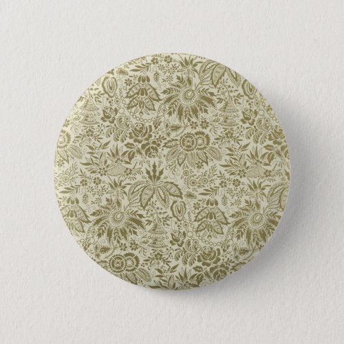Floral Pattern Antique Damask Paisley Button