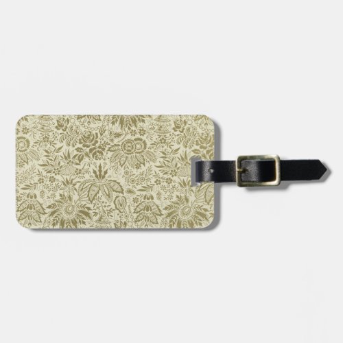Floral Pattern Antique Damask Paisley Luggage Tag