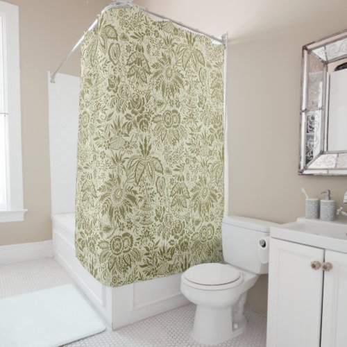 Floral Pattern Antique Damask Paisley Shower Curtain