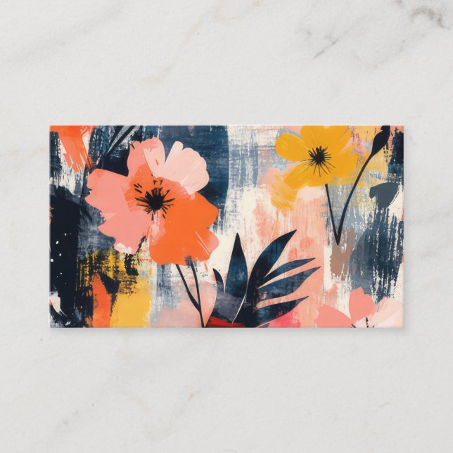 Floral pattern appointment card (Front)