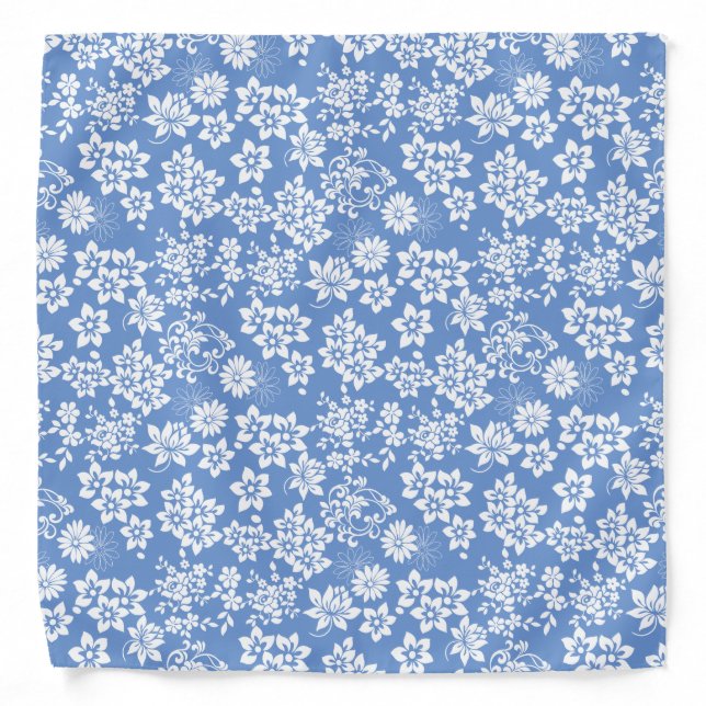 Floral pattern.b L Blue BG Bandana (Front)