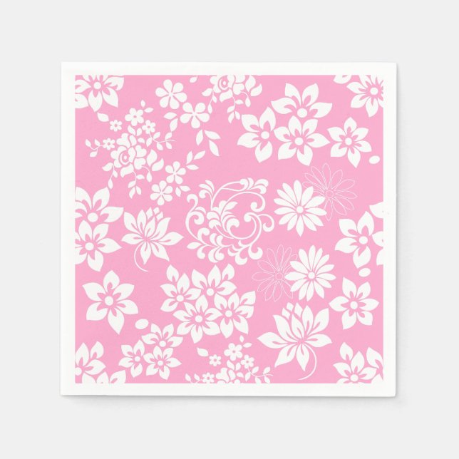 Floral pattern.b L Pink BG Napkins (Front)