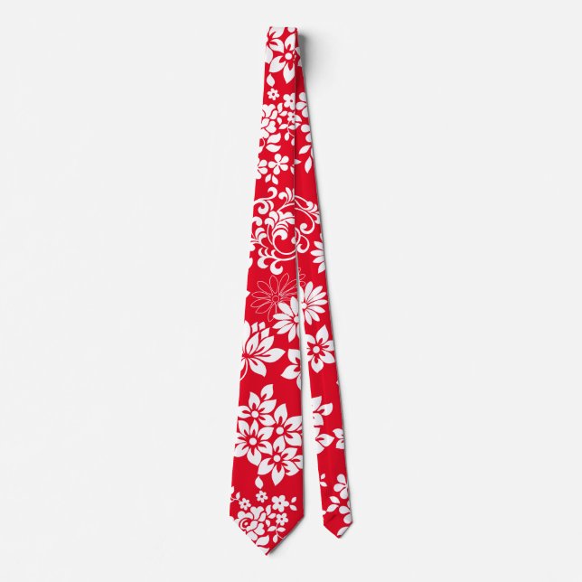 Floral pattern.b Red BG Neck Tie (Front)